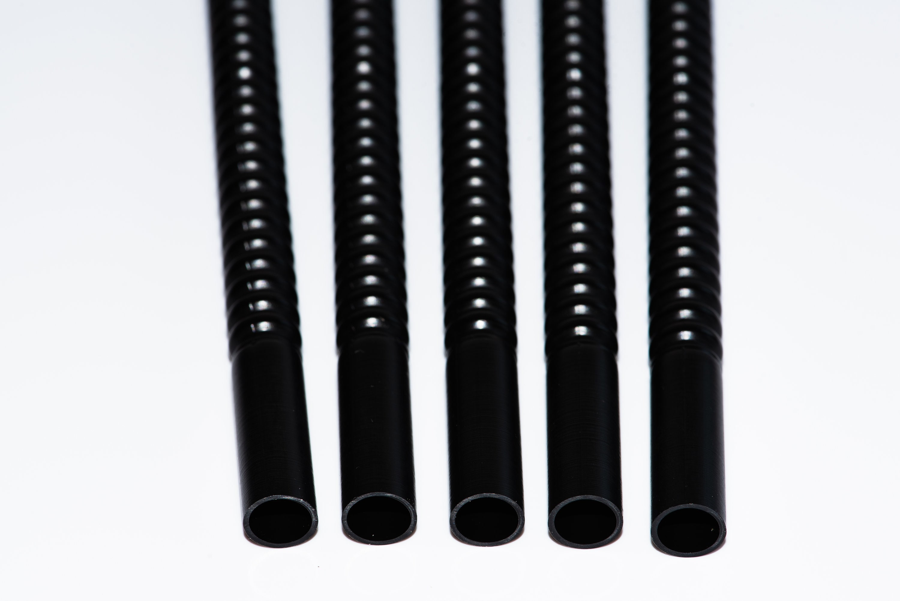 11 Long Black Reusable Plastic Drinking Straws For 16 oz & 24 oz