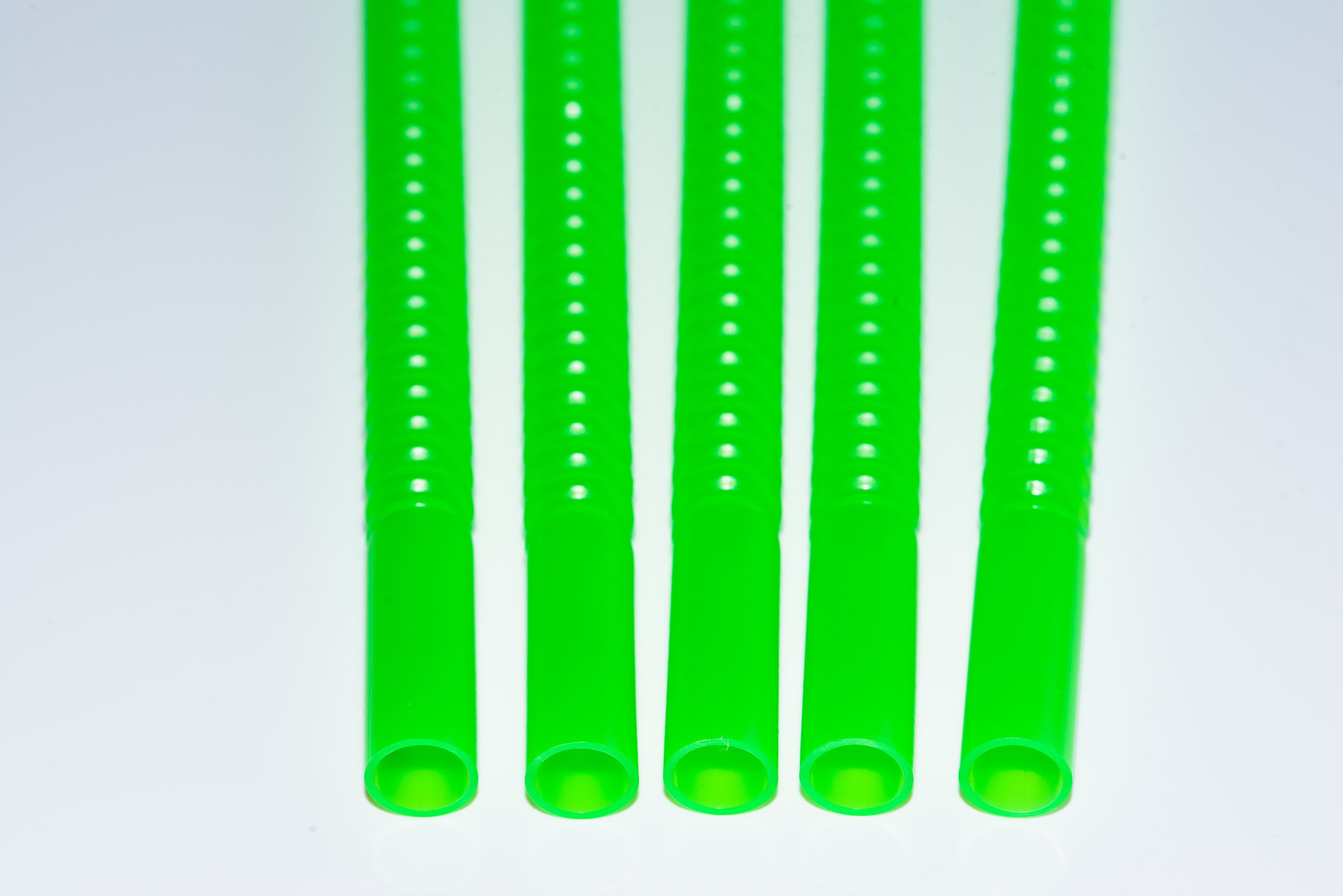 11 Inch Long Flexible Reusable Straws with Lime Green Straw Caps - Set of  10 - Free Shipping