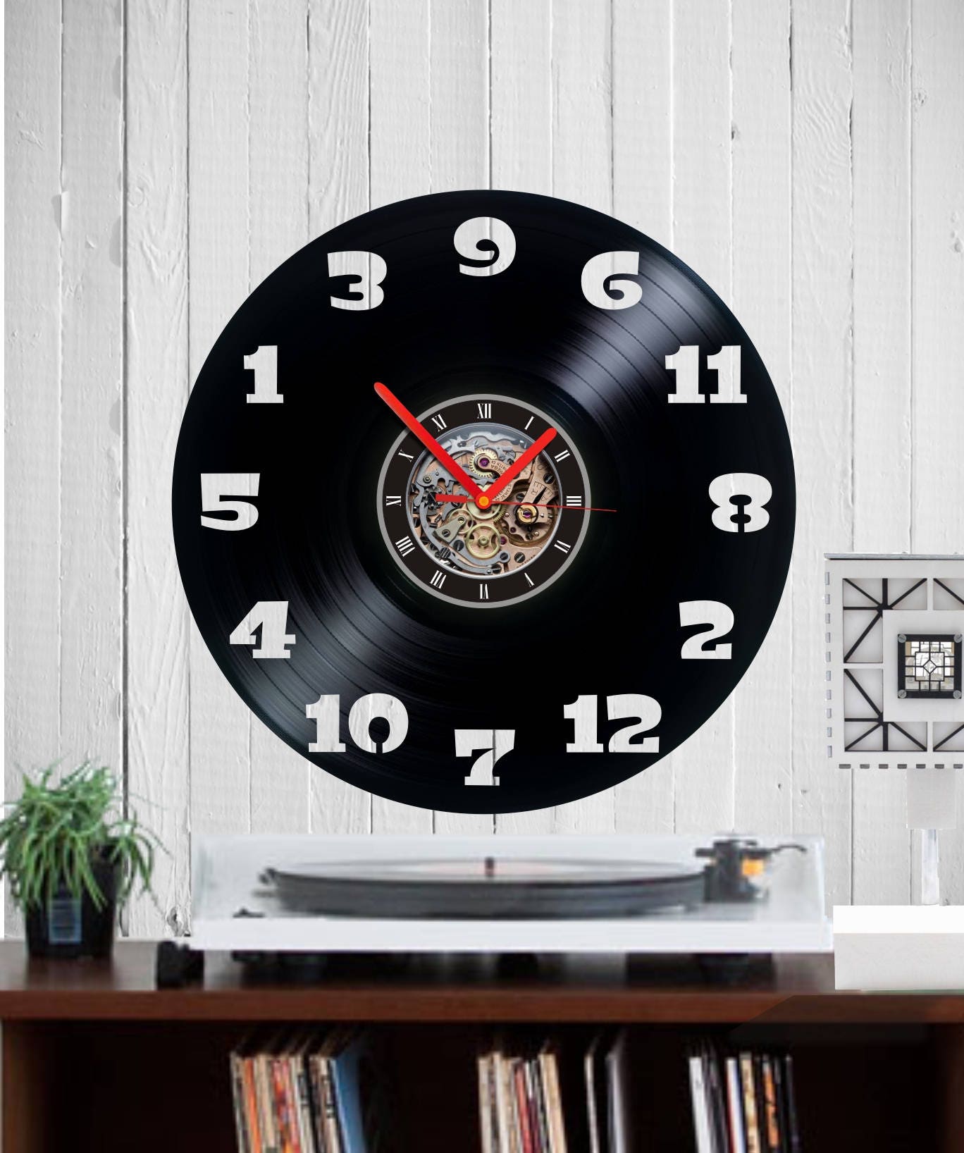 Vinyl clock Mixed numbers watch clock whatever clock quartz Etsy