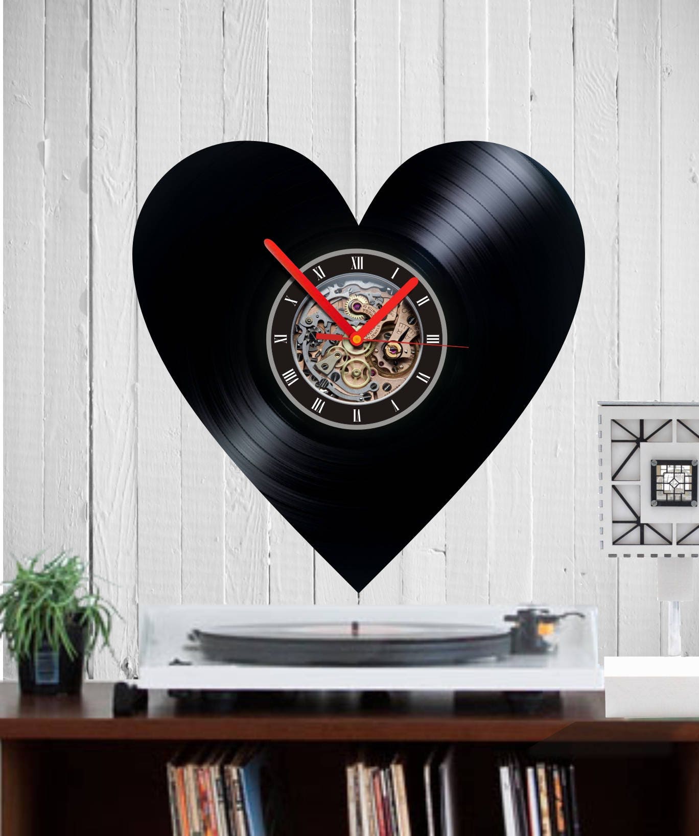 Vinyl clock heart love love designs love clock Heart love Etsy