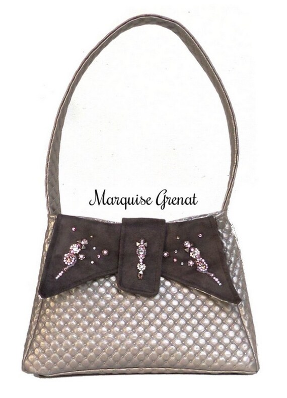Bolso Retro Chic Solapa Bordada Con Cuentas Y Pedreria Etsy