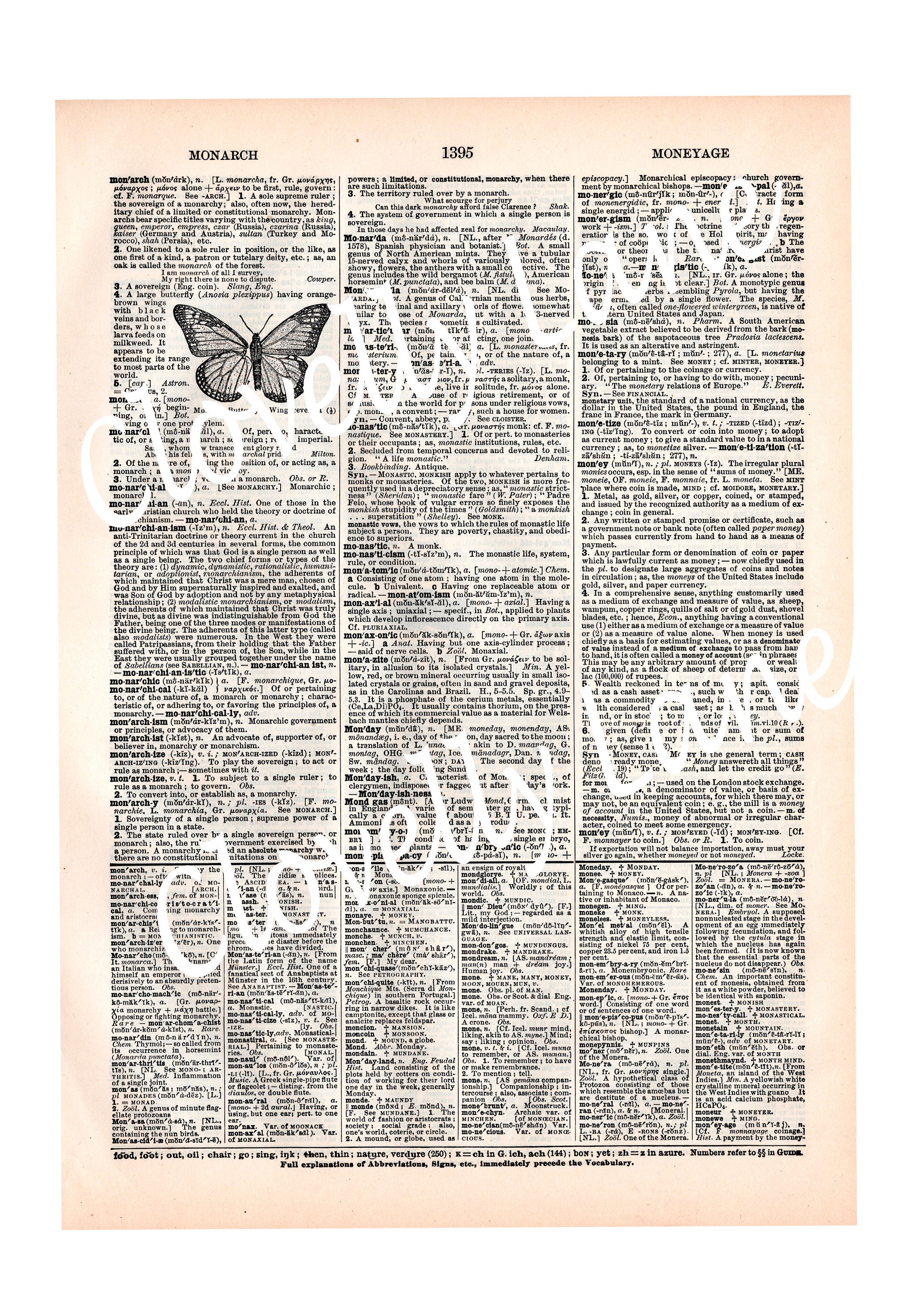 Prints Art & Collectibles The Word GARDEN Calligraphy Butterfly Defined Dictionary Definition