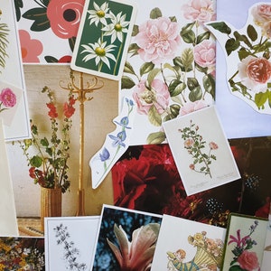 Vintage paper flowers floral flora plant botanical images pictures illustrations for art craft decoupage journals cards collage scrapbooks image 2