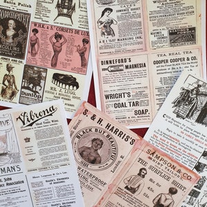 100 Jahre alte seltsame und wundervolle Werbung für die viktorianische Ära DIGITAL DOWNLOAD für Kunst Handwerk Collage Journals Karten