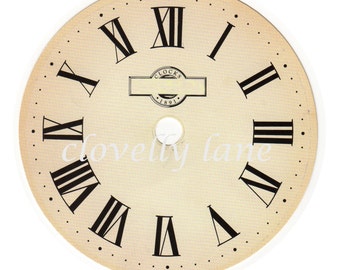 clock face antique vintage style featuring roman numerals for INSTANT printable DIGITAL DOWNLOAD