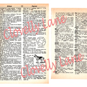Chiens pages de dictionnaire vintage TÉLÉCHARGEMENT NUMÉRIQUE avec définition du mot CHIEN imprimable instantanément pour les revues d’artisanat d’art cartes collage