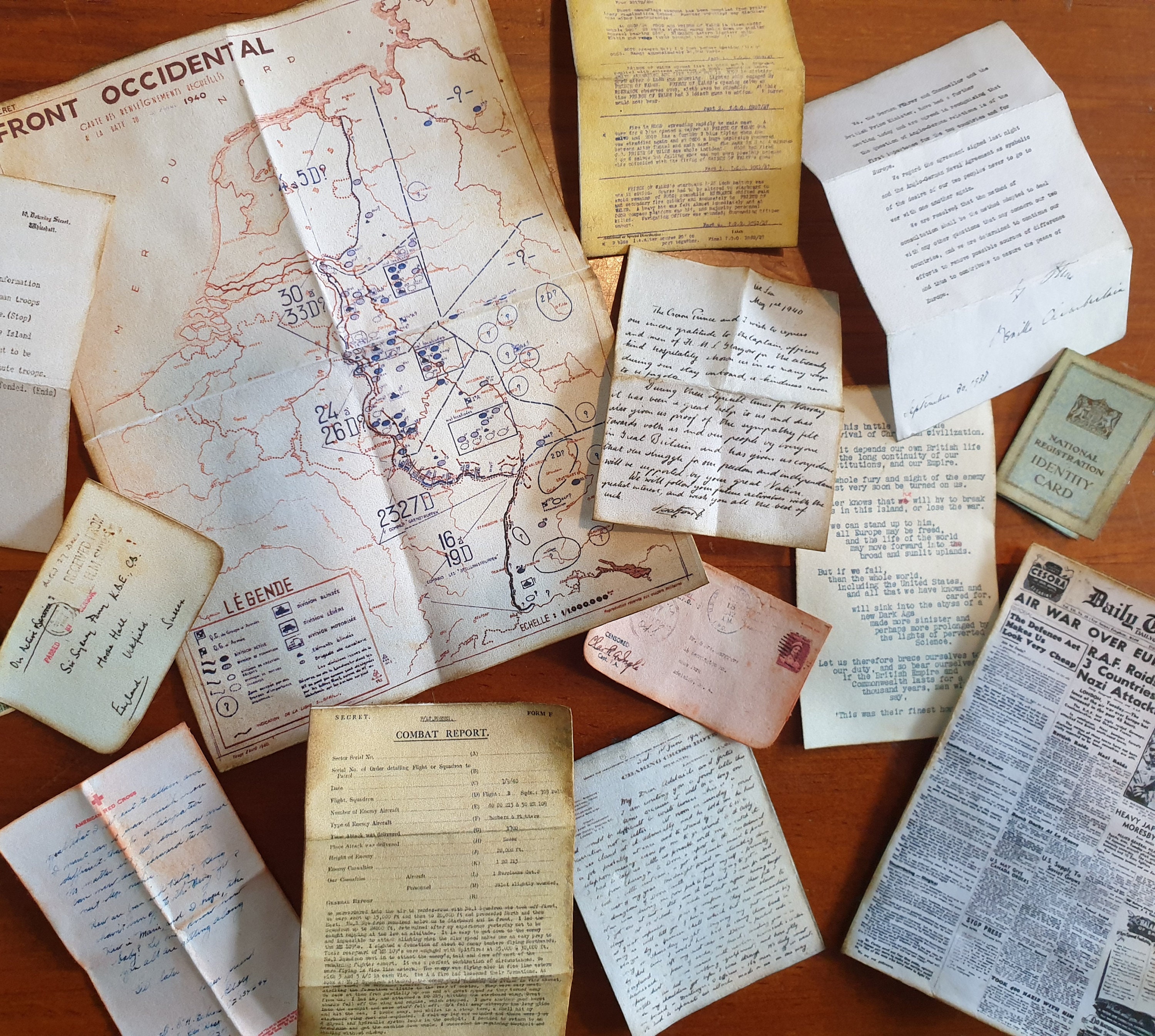 1/6 Scale WWII Era Miniature Military War Documents Map Letters ...