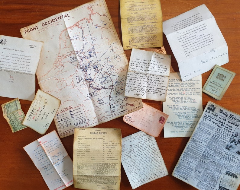 1/6 Scale WWII Era Miniature Military War Documents Map Letters ...