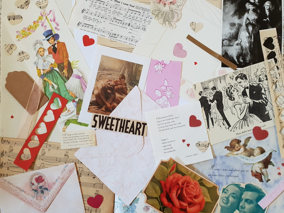 Vintage Ephemera Pack, Cut Outs From Books for Collage