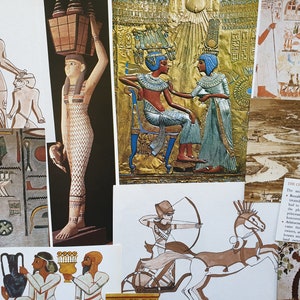 Vintage paper Ancient Egypt Egyptian theme images pictures text pages from old books for art craft journals collage decoupage cards history