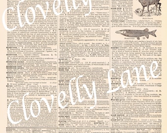 Antique vintage dictionary pages paper instant DIGITAL DOWNLOAD printable collage sheet for art craft journal page ephemera mixed media