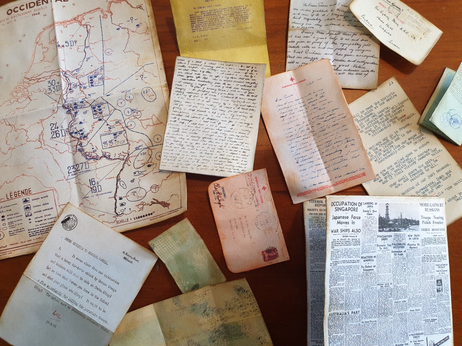 1/6 Scale WWII Era Miniature Military War Documents Map Letters ...