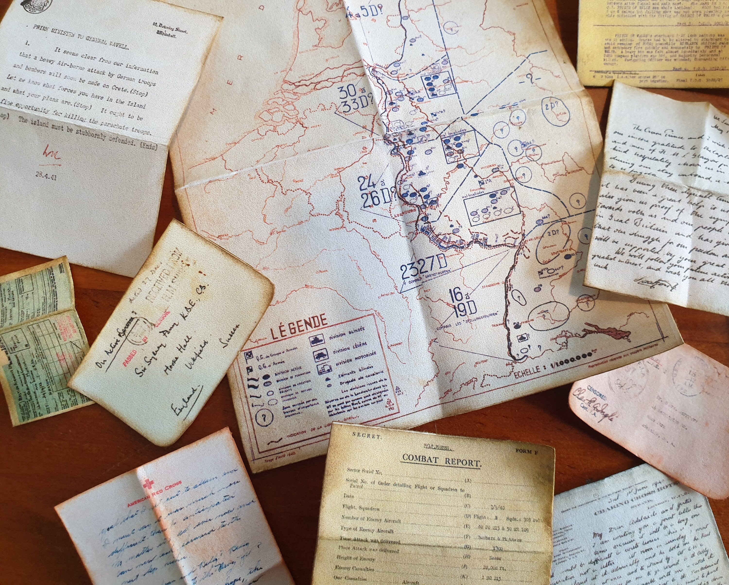 1/6 Scale WWII Era Miniature Military War Documents Map Letters ...