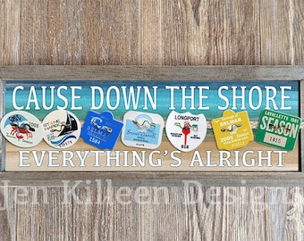 NJ Beach Badge Holder Display: Springsteen Lyrics, Jersey Shore Gift