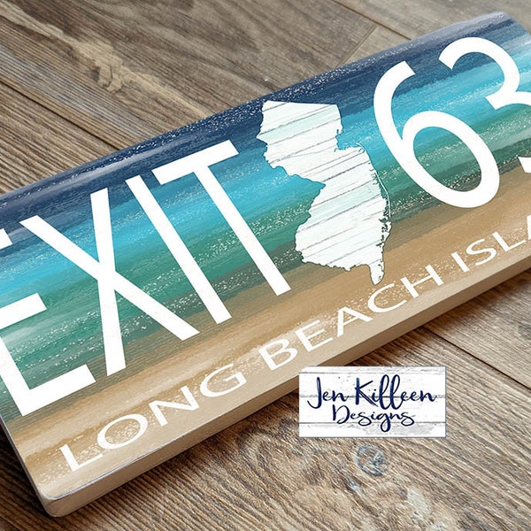 New Jersey Parkway Exit Signs, Custom NJ Exit Signs, Garden State Parkway, NJ Street Exit, Down The Shore, exit 63, Personalized Nj Gift