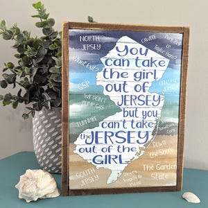 Jersey Girl Wall Art, Jersey Girl Sign, New Jersey Gift, Jersey Girl Quote, Down The Shore, NJ Beach Sign