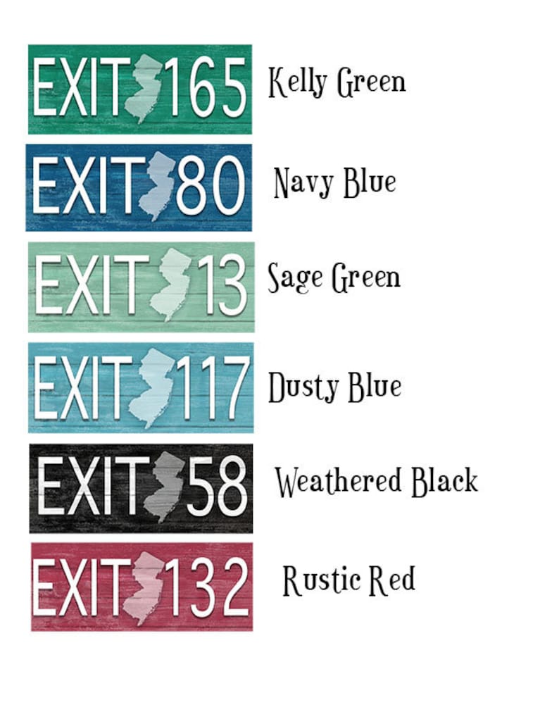 New Jersey Parkway Wood Exit Signs, NJ Exit Signs, Garden State Parkway, New Jersey Exit, NJ Dorm Decor, Personalized New Jersey GIFT image 2