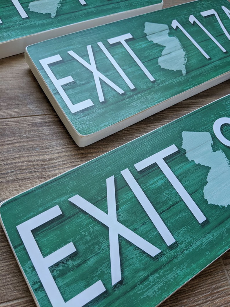 New Jersey Parkway Wood Exit Signs, NJ Exit Signs, Garden State Parkway, New Jersey Exit, NJ Dorm Decor, Personalized New Jersey GIFT image 4