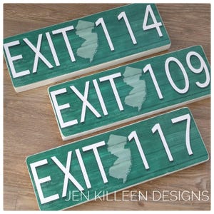 New Jersey Parkway Wood Exit Signs, NJ Exit Signs, Garden State Parkway, New Jersey Exit, NJ Dorm Decor, New Jersey GIFT