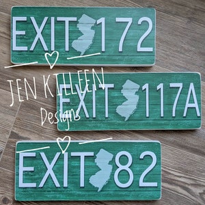 New Jersey Parkway Wood Exit Signs, NJ Exit Signs, Garden State Parkway, New Jersey Exit, NJ Dorm Decor, Personalized New Jersey GIFT image 3