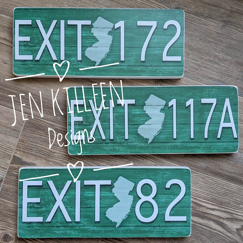New Jersey Parkway Wood Exit Signs, NJ Exit Signs, Garden State Parkway, New Jersey Exit, NJ Dorm Decor, Personalized New Jersey GIFT image 3