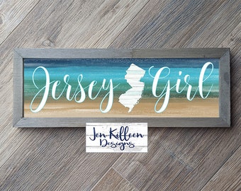 Jersey Girl Wall Art, Jersey Girl Sign, New Jersey Sign, Cause Down the Shore Everythings alright, Springsteen Gift, Dorm Decor, NJ Gift