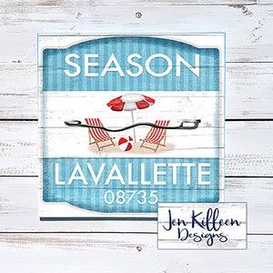 Custom Lavallette NJ Beach Badge Sign: Jersey Shore Decor
