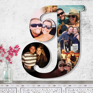Wooden Letter, Custom Photo Collage Letter, Wooden Letter Photo, Personalized Gift, Wedding Gift, Wife Gift, Brother Gift