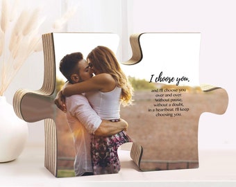 puzzle personnalisé, cadeaux de fiançailles pour couple uniques, cadeau d'anniversaire de 1 an pour petit ami, puzzle personnalisé à partir d'une photo,