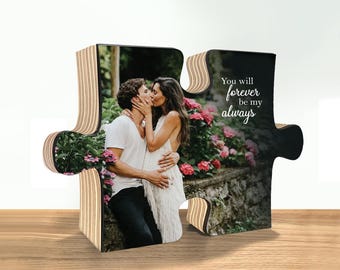 Boyfriend gift, Personalize wooden puzzle, Puzzle piece, 1 year anniversary gift for boyfriend, Personalized gift for Boyfriend,