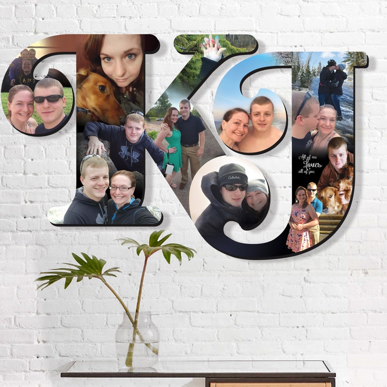 Custom Photo Collage Photo Gift Wooden Letter Girlfriend Etsy