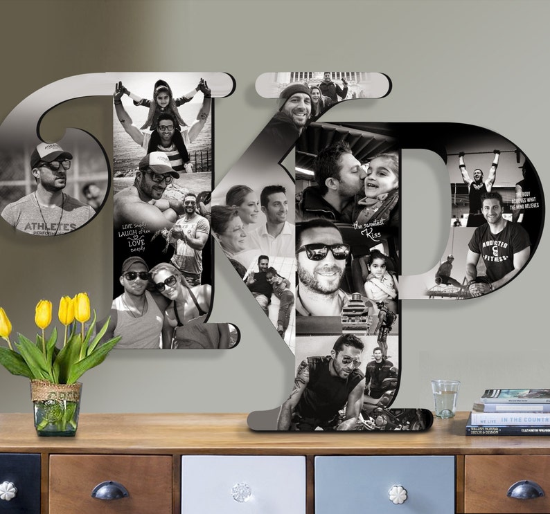 Custom Photo Collage Photo Gift Wooden Letter Girlfriend Etsy
