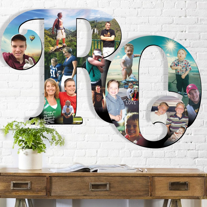 Custom Photo Collage Photo Gift Wooden Letter Girlfriend Etsy