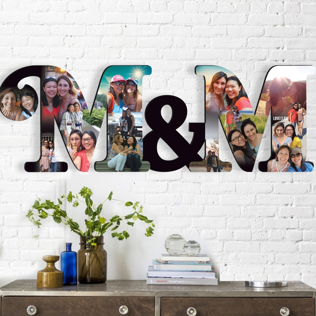 Photo Collage Girlfriend Gift Personalized Art Wedding Etsy