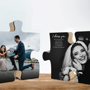 wedding gift for couple unique, personalized wedding gift wooden puzzle wedding gift for parents, personalized wooden puzzle image 4