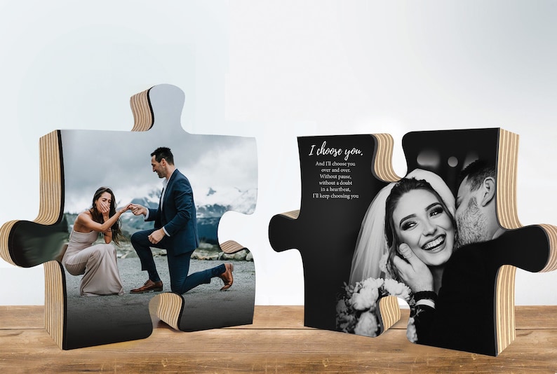 wedding gift for couple unique, personalized wedding gift wooden puzzle wedding gift for parents, personalized wooden puzzle image 4