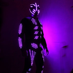 RGB LED Skeleton Costume: Unisex Rave Party Outfit