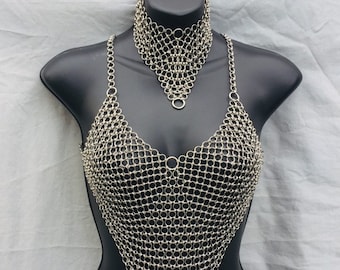 Halter Top Chainmail Stainless Steel