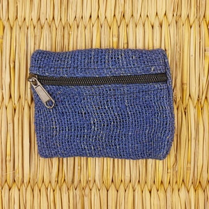 Bolsa de monedero de cáñamo - azul, verde, púrpura o burdeos. Eco Hippy Boho Vegan Wallet