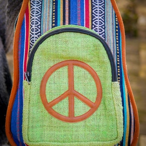 Hemp & Cotton Mandolin Case Unique Peace CND Gig Bag Hippy Festival Music Instrument Boho Eco image 4