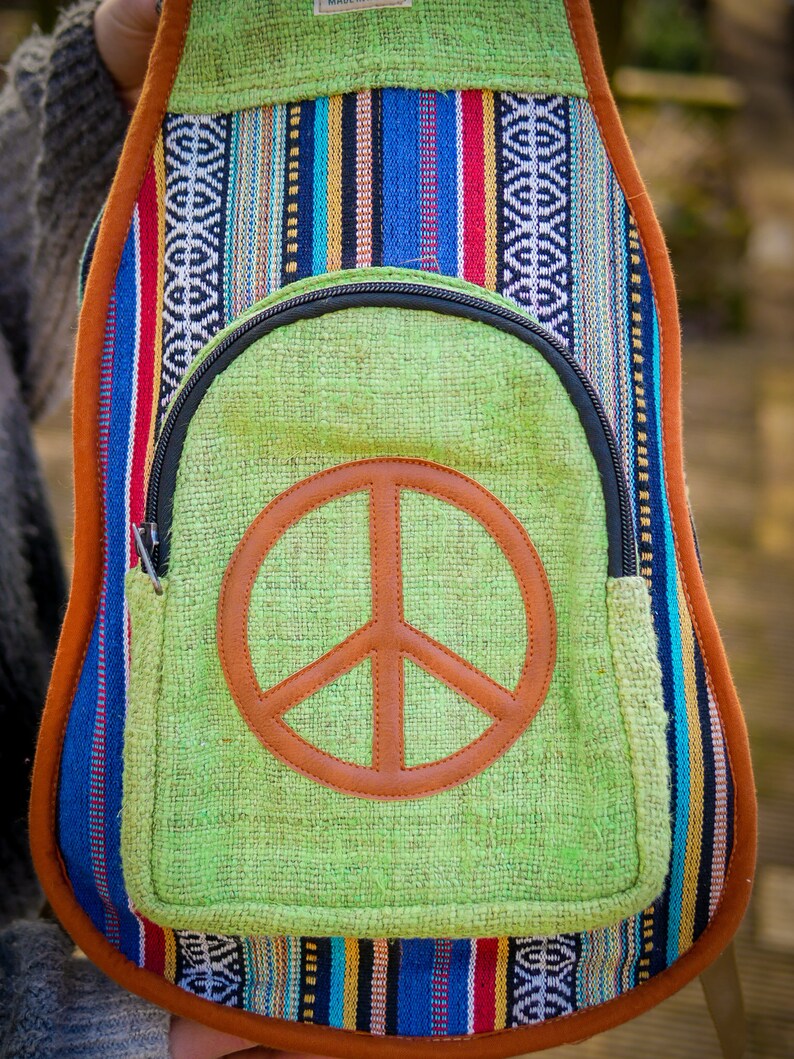 Hemp & Cotton Mandolin Case Unique Peace CND Gig Bag Hippy Festival Music Instrument Boho Eco image 4