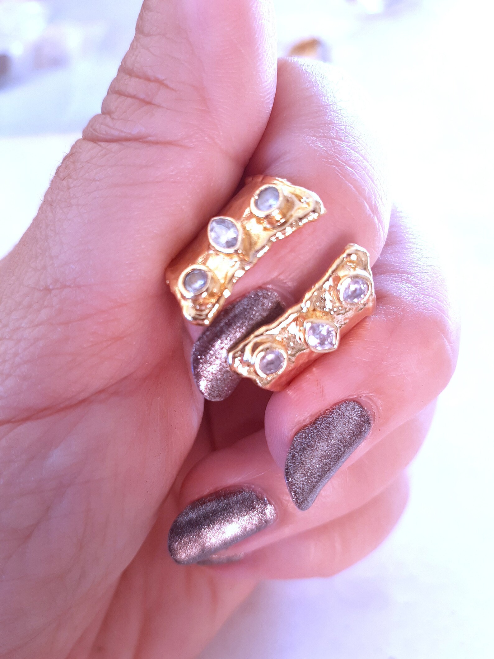 Large Statement Ring Modern Stone Ring 40th Birthday Gifts Etsy