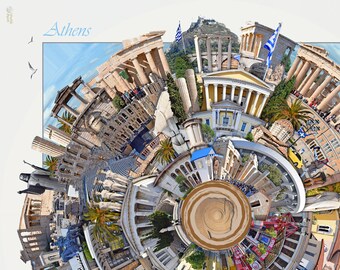 ATHENS - Worlds Apart image. Many famous buildings from the Parthenon and the City of Athens, Greece.