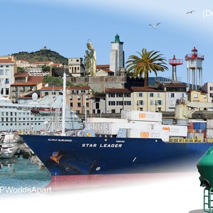 Port-Vendres 'Worlds Apart' panoramic view. Port-Vendres, south France Skyline, Cityscape Art Print. image 5