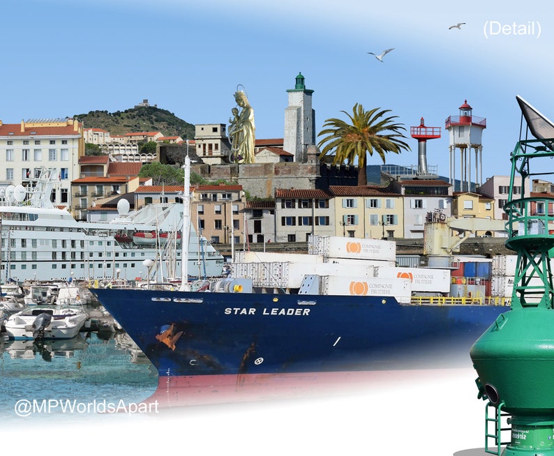 Port-Vendres 'Worlds Apart' panoramic view. Port-Vendres, south France Skyline, Cityscape Art Print. image 5