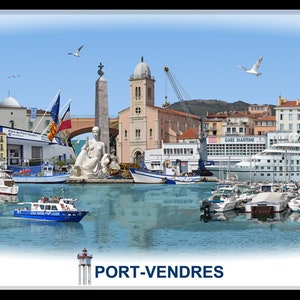 Port-Vendres 'Worlds Apart' panoramic view. Port-Vendres, south France Skyline, Cityscape Art Print. image 2