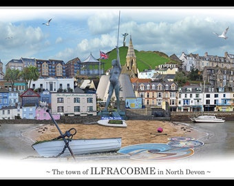 Ilfracombe, a 'worlds apart' panoramic scene, in North Devon.