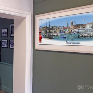 Port-Vendres 'Worlds Apart' panoramic view. Port-Vendres, south France Skyline, Cityscape Art Print. image 6