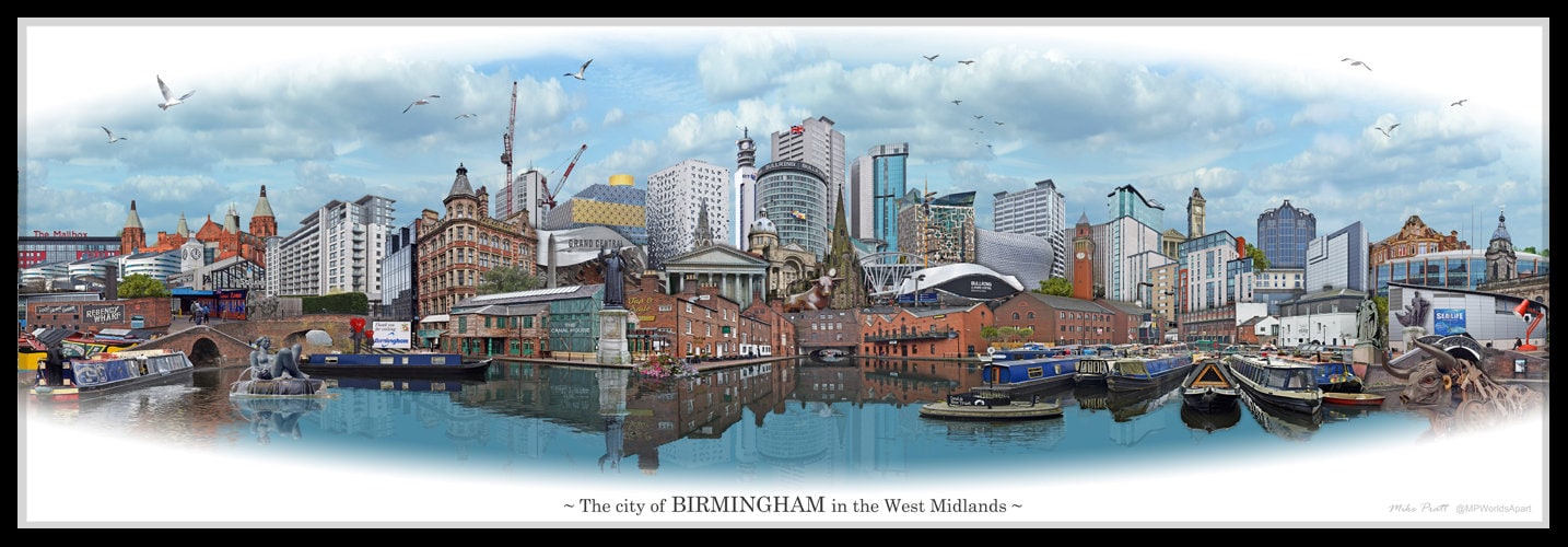 Birmingham 'worlds Apart' Panoramic View. Etsy UK