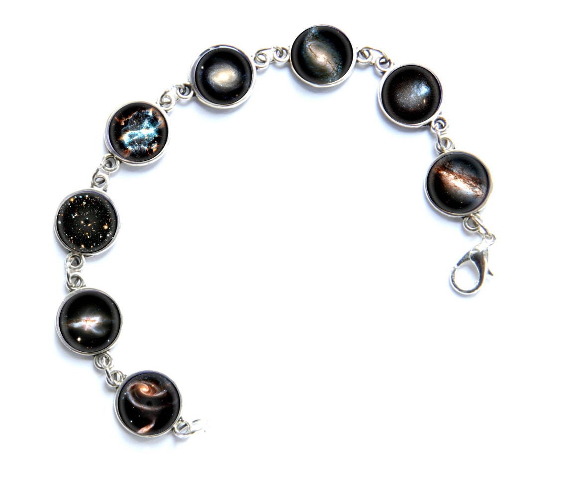 Sparkling Blue Gemstones Galaxy Bracelet